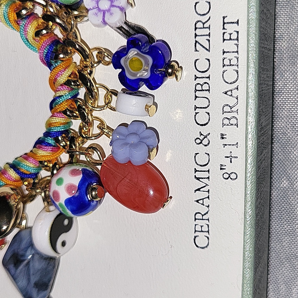 Atterri Multicolor Ceramic & Cubic Zirconia Bracelet Bnib ti - Picture 5 of 5